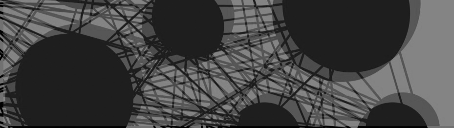 Offset layers of dark gray lines and circles. 